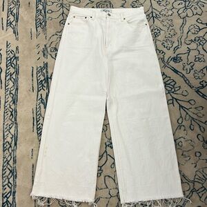White wide leg jeans